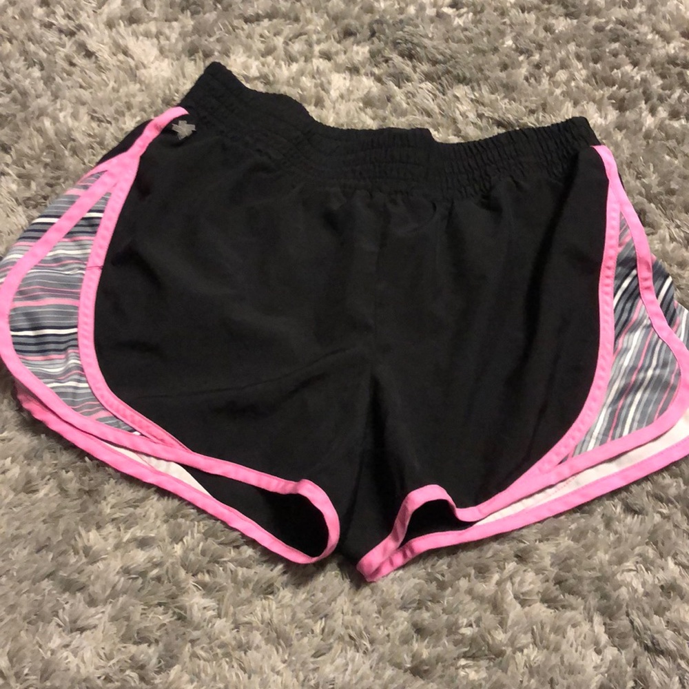 Tek Gear Womens Athletic Shorts Built In Underwear Black/Pink/Gray Small
